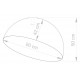 EXTRA LARGE STEEL CEILING DOME SILVER-BLACK Ø90cm