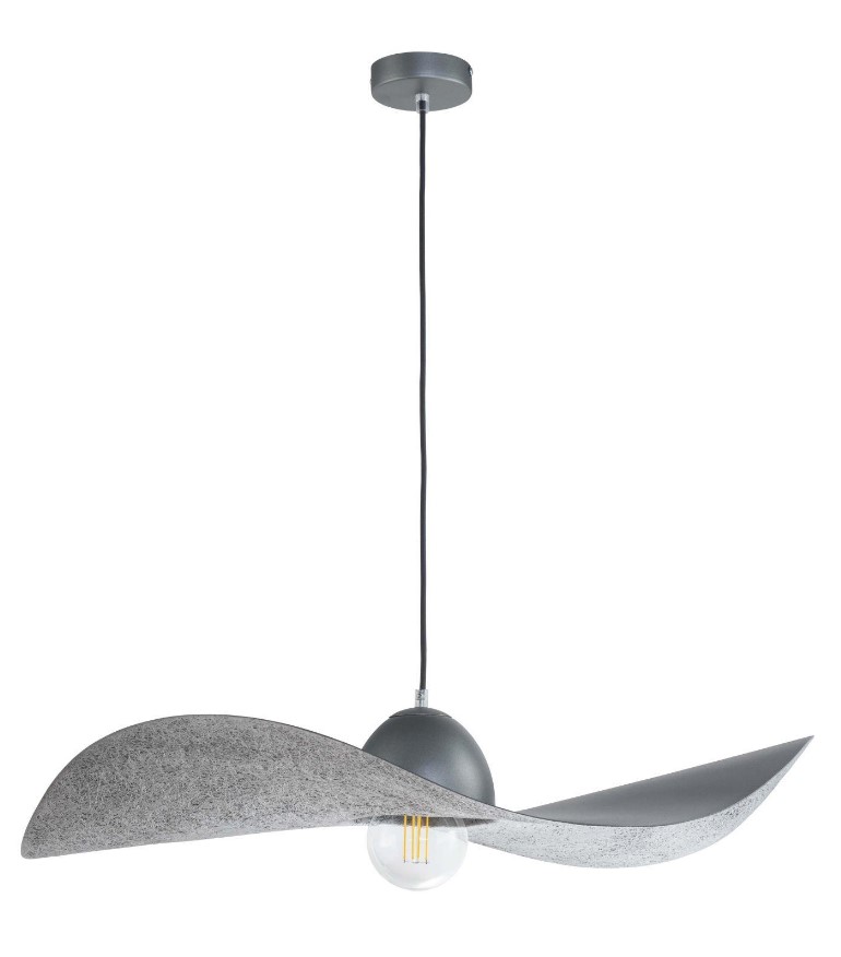 MODERN SINGLE-BULB PENDANT, STEEL SILVER Ø76cm