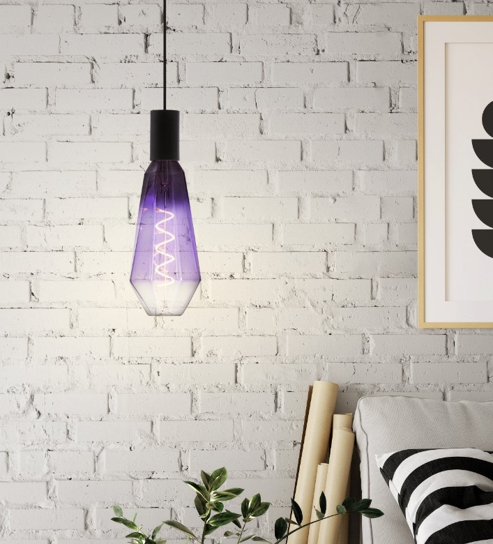 PURPLE CRYSTAL DECORATIVE LIGHT BULB E27