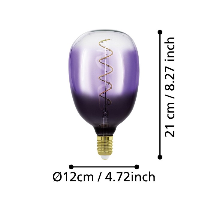 DECORATIVE GRADIENT PURPLE BULB E27 Ø12cm