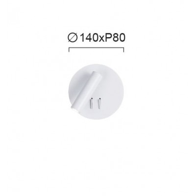 SPOT LED WHITE ΜΕ ΔΥΟ ΔΙΑΚΟΠΤΕΣ D 140xP80