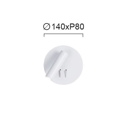 SPOT LED WHITE ΜΕ ΔΥΟ ΔΙΑΚΟΠΤΕΣ D 140xP80