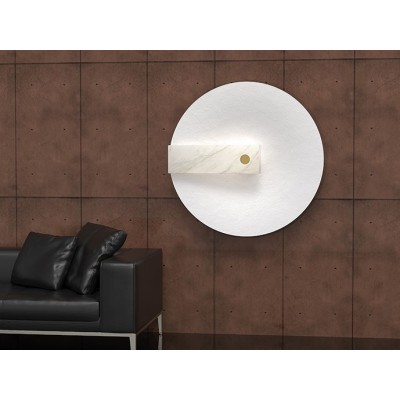 STATEMENT REFLECTIVE CEILING FIXTURE WHITE MARBLE Ø110cm HANDMADE IN ITALY
