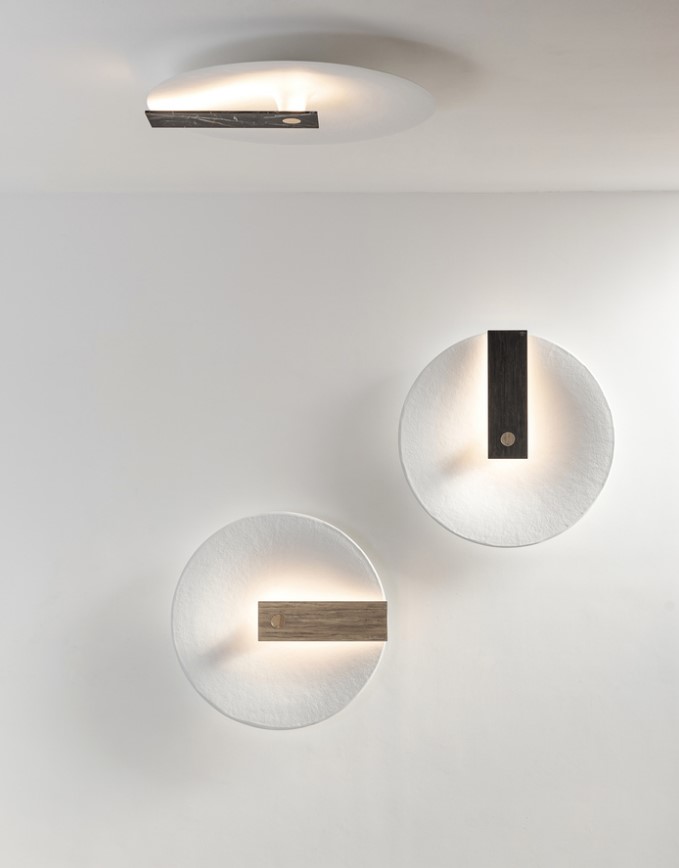 STATEMENT REFLECTIVE WALL FIXTURE BLACK MARBLE Ø70cm HANDMADE IN ITALY