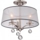 3-LIGHT SEMI FLUSH ORGANZA AND CRYSTALS USA