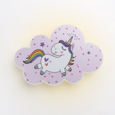 Φωτιστικό Τοίχου LED Σύννεφο Ροζ Μονόκερος Unicorn Fairytale Babsy