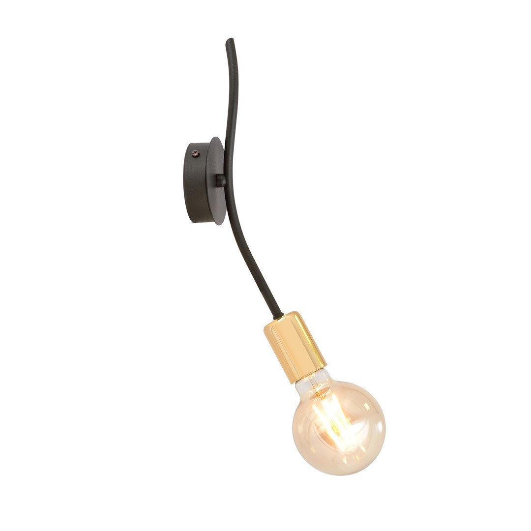 Απλίκα Φωτιστικό Τοίχου 1xE27 Ατσάλι Μαύρο BOLT 1125/K1