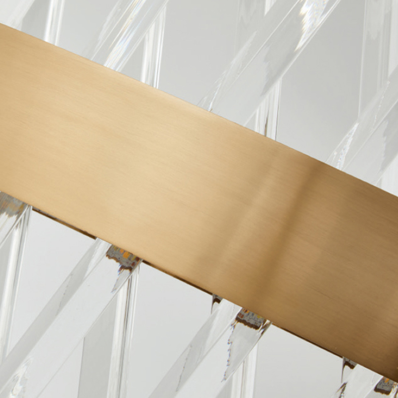 LED WALL SCONCE MATTE GOLD-CRISS CROSS GLASS CRYSTALS