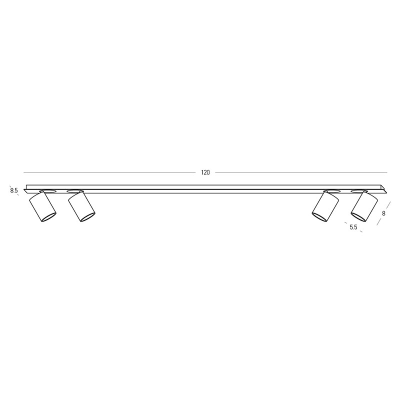 ΡΑΓΑ 120CM 4 ΚΙΝΗΤΑ ΣΠΟΤ WHITE