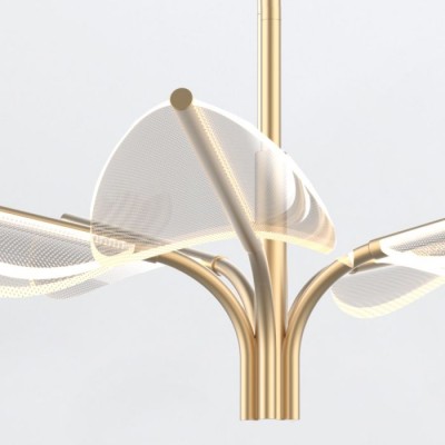Κρεμαστό Φωτιστικο LED Leaf Acrylic Natural Brass
