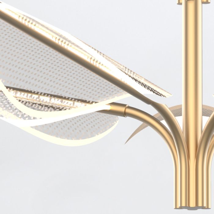 Κρεμαστό Φωτιστικο LED Leaf Acrylic Natural Brass L