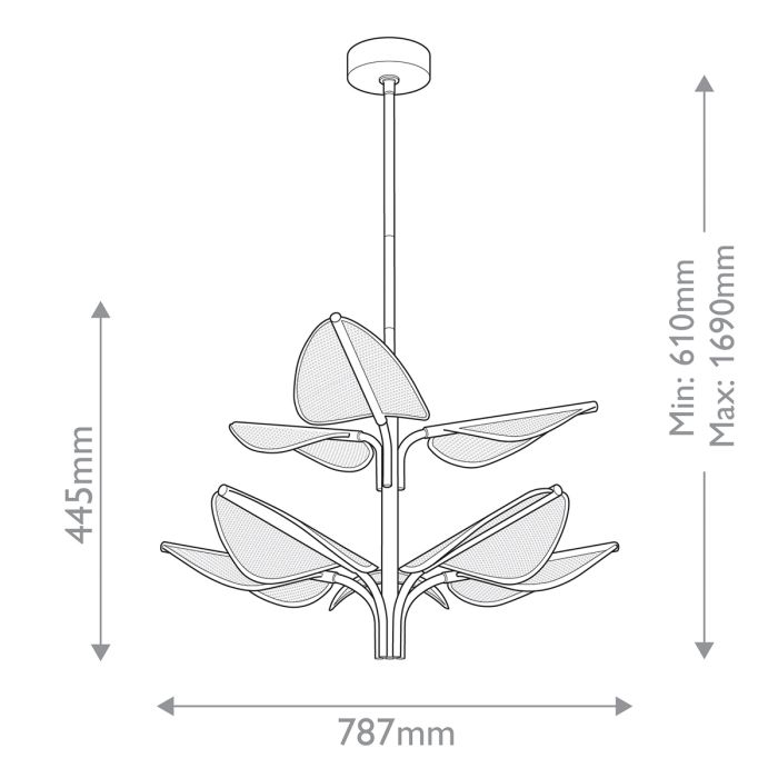 Κρεμαστό Φωτιστικο LED Leaf Acrylic Natural Brass L