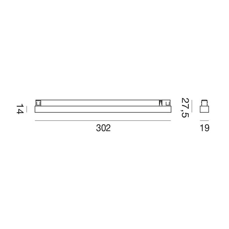 ΓΡΑΜΜΙΚΟ ΦΩΤΙΣΤΙΚΟ ΜΑΓΝΗΤΙΚΗΣ ΡΑΓΑΣ L:30,2cm  12W MATT GOLD ITALY