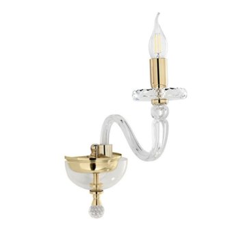 ΑΠΛΙΚΑ HANDMADE CLEAR GLASS AND METAL GOLD ELEMENTS  L 12 CM