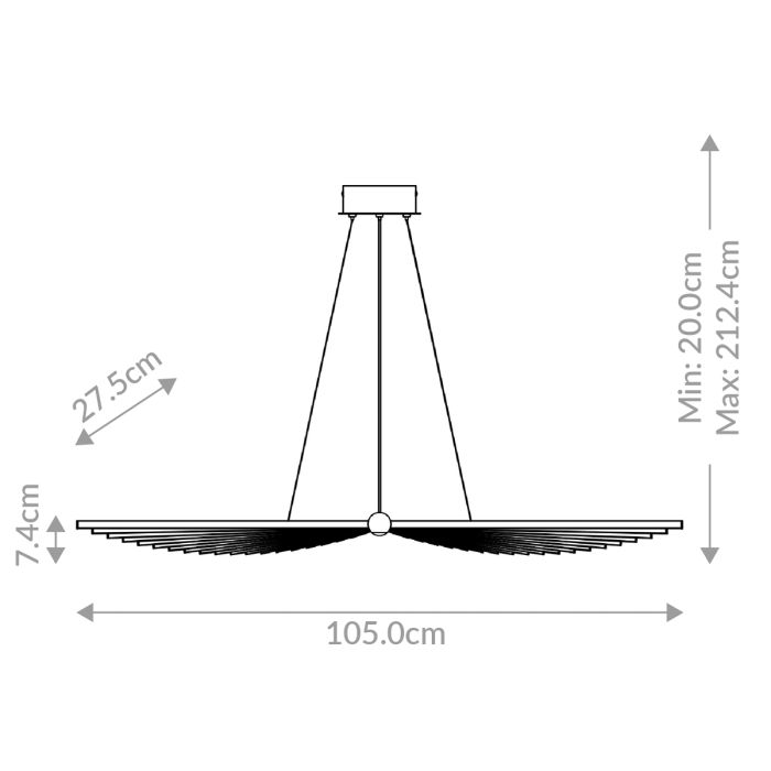 Κρεμαστό Φωτιστικό Matte Black Acrylic