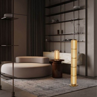 ΕΠΙΔΑΠΕΔΙΟ ΦΩΤΙΣΤΙΚΟ Amber Glass & Glossy Gold Metal Base