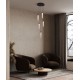 ΚΡΕΜΑΣΤΟ 5ΦΩΤΟ LED Clear Glass Matt Black Metal